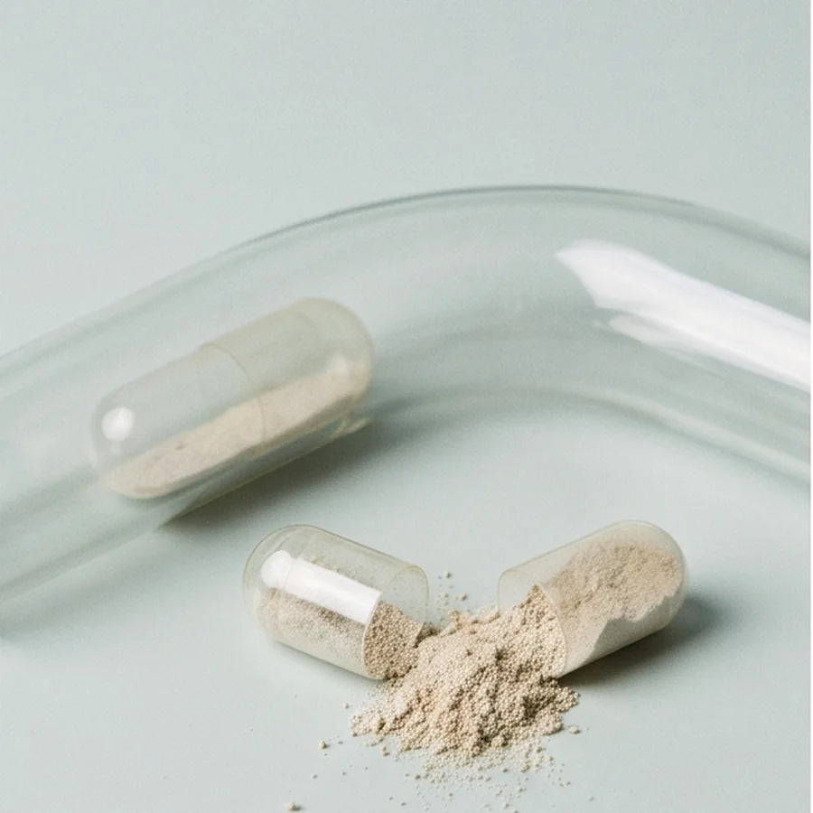 A capsule breaking apart inside a glass tube before it arrives