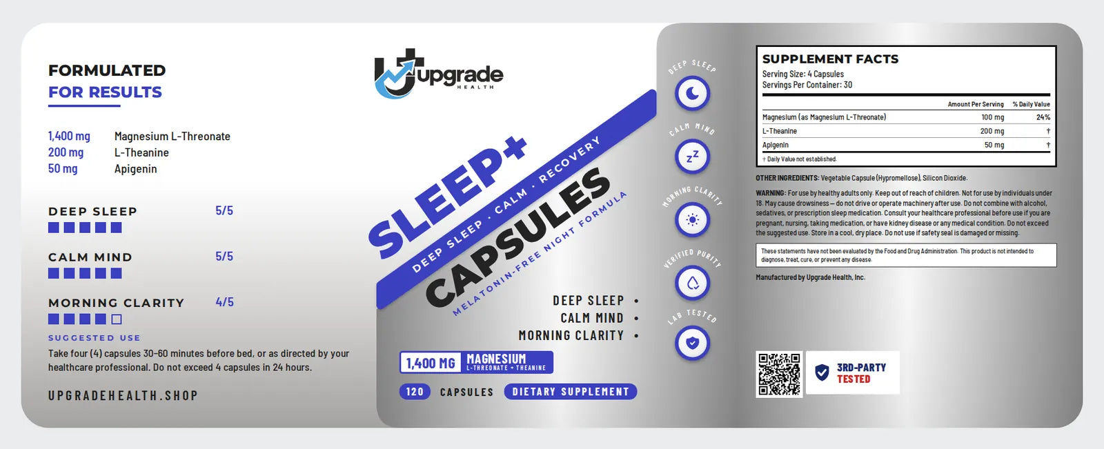 The full SLEEP+ label, flat