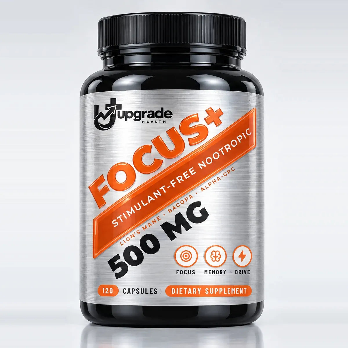 FOCUS+ bottle, front label